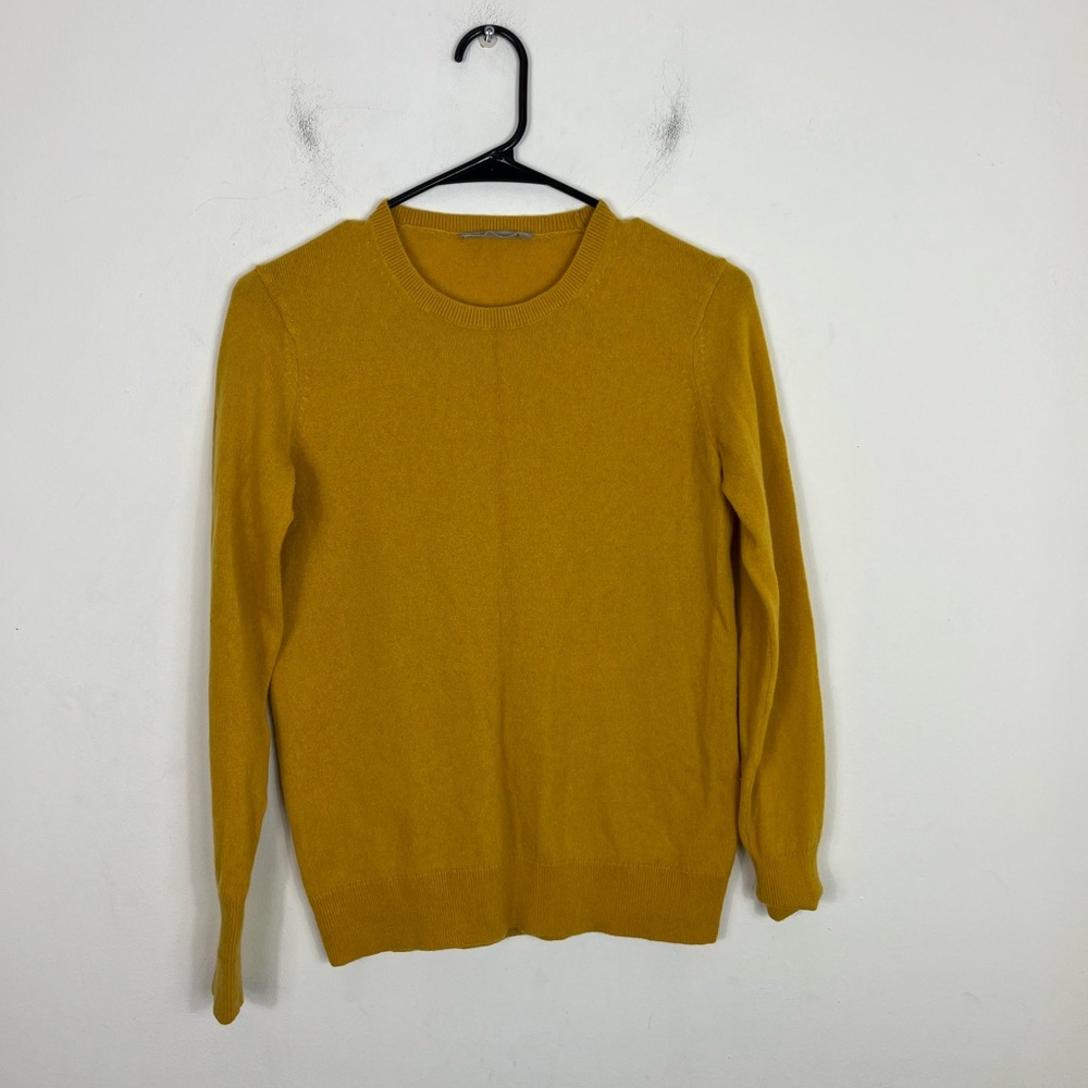 Everlane Cashmere Sweater Mustard Yellow Sz S